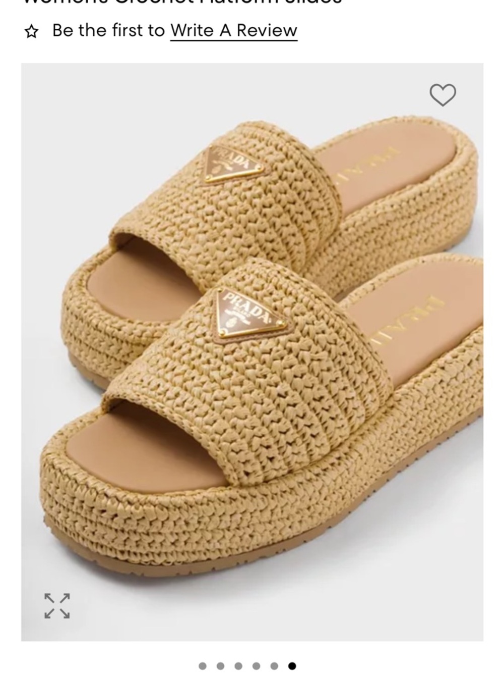 Prada Raffia Neutral Woven Platform Slide Sandals size 40 - 10